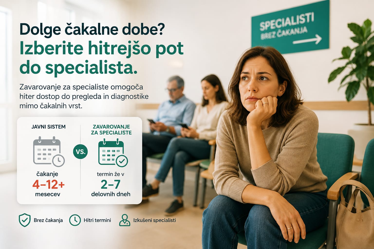 Zavarovanje za specialiste omogoča hiter dostop do specialista mimo cakalnih vrst