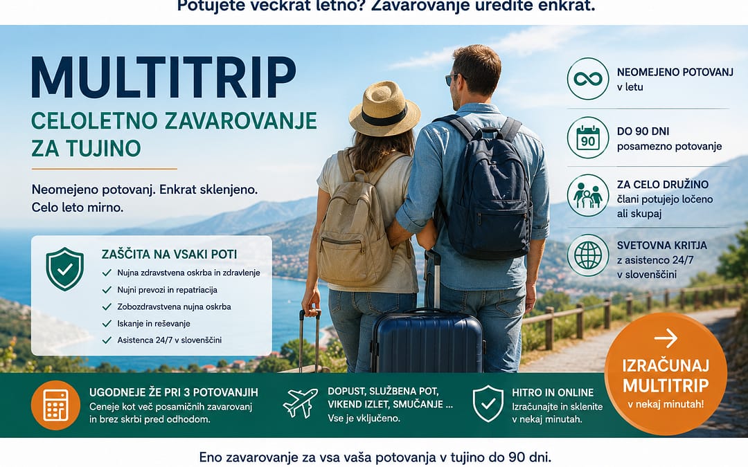 Multitrip celoletno zavarovanje za tujino za veckratna potovanja v enem letu