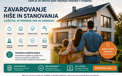 Zavarovanje hiše in stanovanja 2026: cena, kritja, izračun